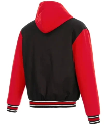 Atlanta Hawks Black Red Wool Bomber Jacket