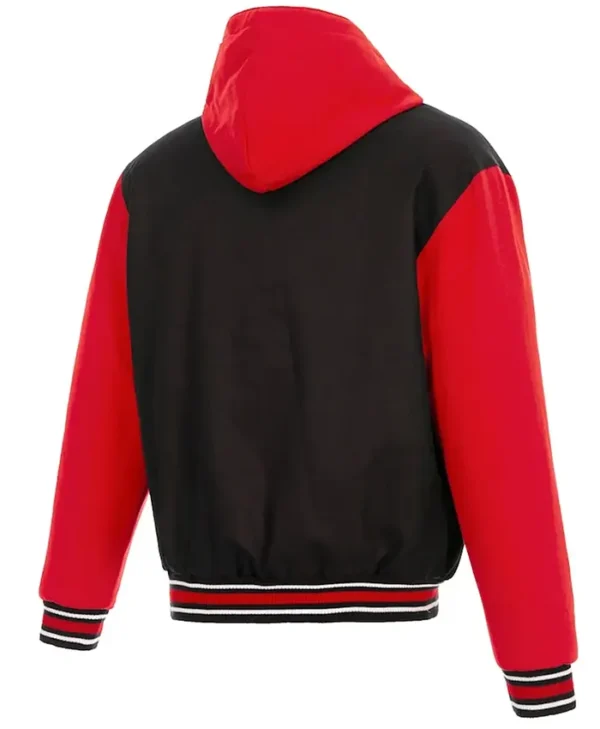 Atlanta Hawks Black Red Wool Bomber Jacket