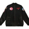 Atlanta Hawks Black Satin Bomber Jacket