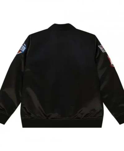 Atlanta Hawks Black Satin Bomber Jacket