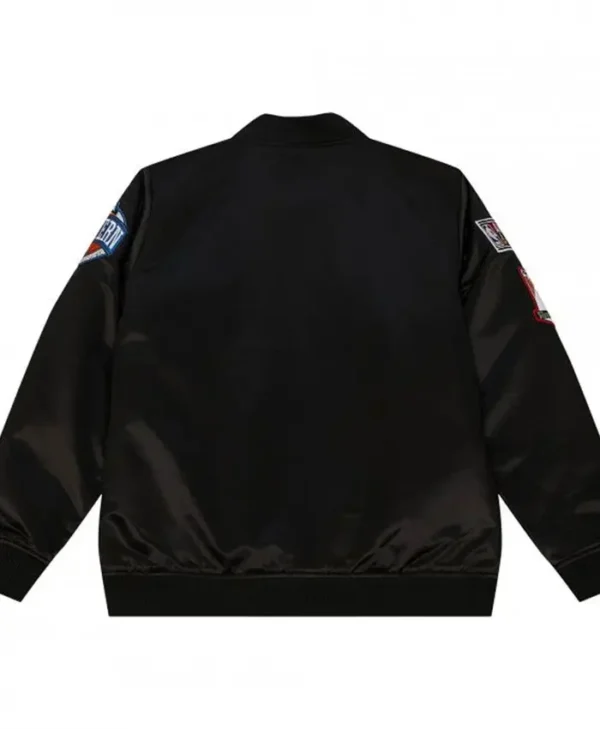 Atlanta Hawks Black Satin Bomber Jacket