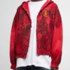 Balenciaga Distressed Skater Style Zip-Up Hoodie