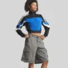 Blue Color Block Jacket