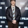 Blue Film Premiere 2026 Kieron Moore Leather Bomber Jacket