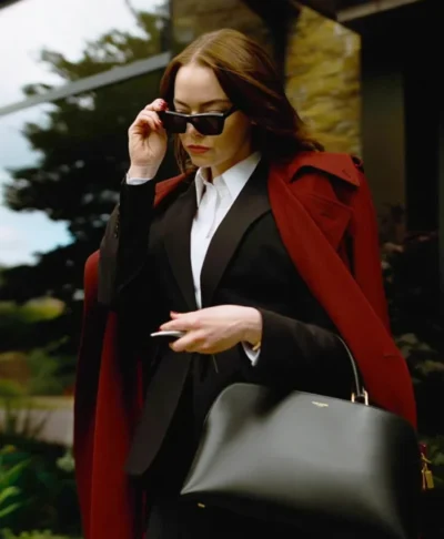 Bugonia Movie Emma Stone Wool Coat