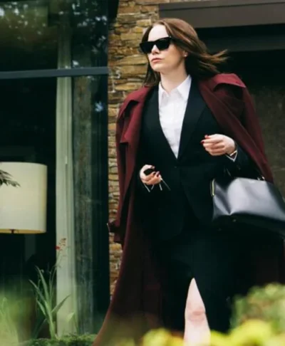 Bugonia Movie Emma Stone Wool Coat