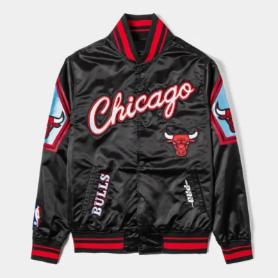 Chicago Bulls City Edition Black Satin Jacket