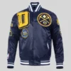 Denver Nuggets Mashup Rib Satin Varsity Jacket