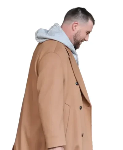 Elegant Travis Kelce Inspired NYC Brown Coat