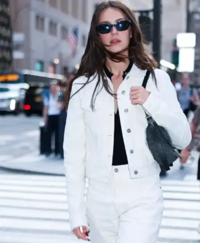 Ella Hunt White Jacket NYC 2026