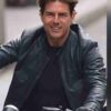 Ethan Hunt Mission Impossible 7 Black Leather Jacket