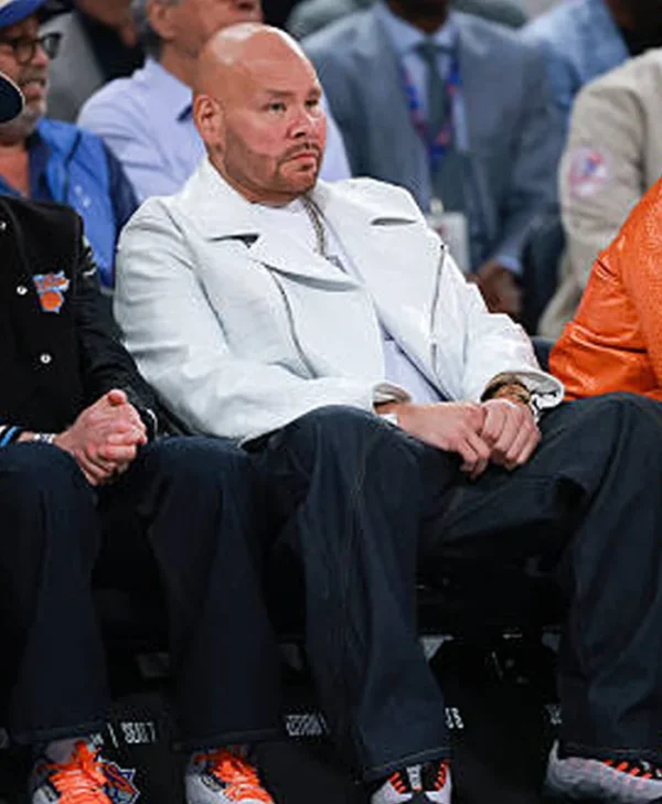 Fat Joe Knicks vs Cavaliers Game 2 White Biker Jacket