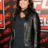 Gina Carano Black Leather Jacket
