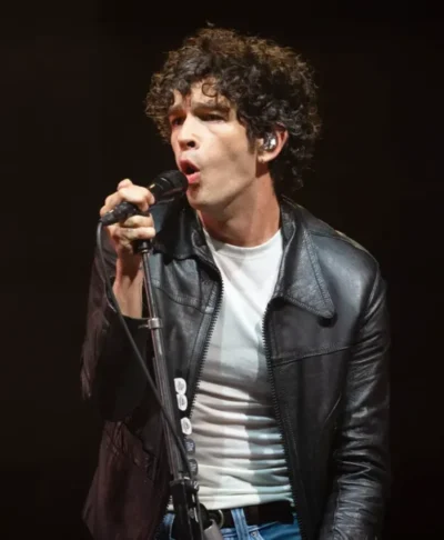 Glastonbury Matty Healy Black Leather Jacket Edition