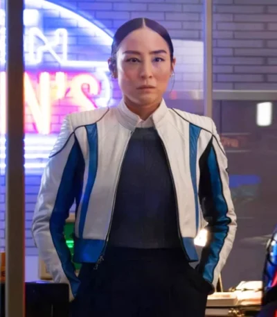 Greta Lee Tron Ares Leather Jacket