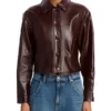 Hacks S05 Megan Stalter Burgundy Leather Jacket