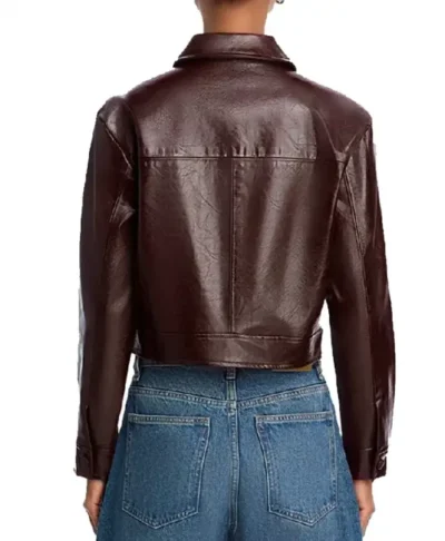 Hacks S05 Megan Stalter Burgundy Leather Jacket
