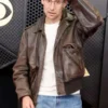 Jack Antonoff Grammy Awards Brown Leather Jacket