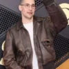 Jack Antonoff Grammy Awards Brown Leather Jacket