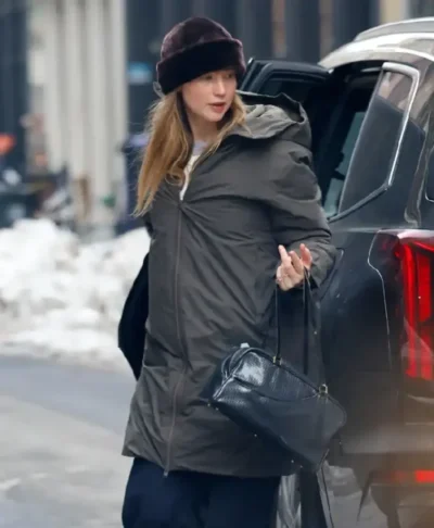 Jennifer Lawrence NYC 2026 Grey Coat