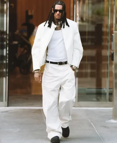 Jordan Clarkson x Gucci White Horsebit Leather Jacket