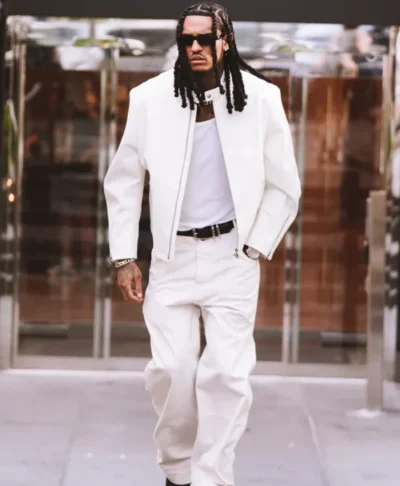 Jordan Clarkson x Gucci White Horsebit Leather Jacket