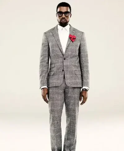 Kanye West 808s Grey Checked Suit