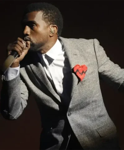 Kanye West 808s Grey Checked Suit
