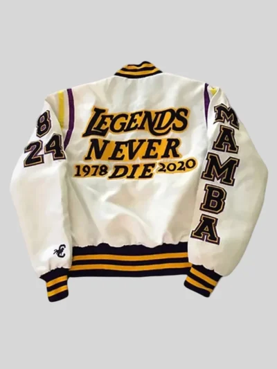Kobe Bryant White Varsity Jacket