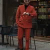 Mens Burnt Sienna Corduroy Suit