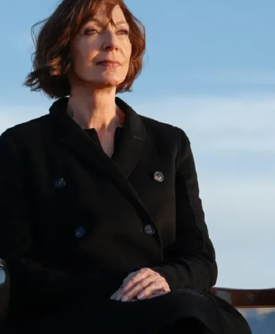 Miss You Love You Allison Janney Black Wool Coat
