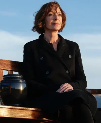 Miss You Love You Allison Janney Black Wool Coat
