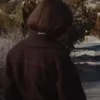 Miss You Love You Allison Janney Dark Brown Suede Coat