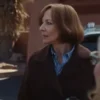 Miss You Love You Allison Janney Dark Brown Suede Coat