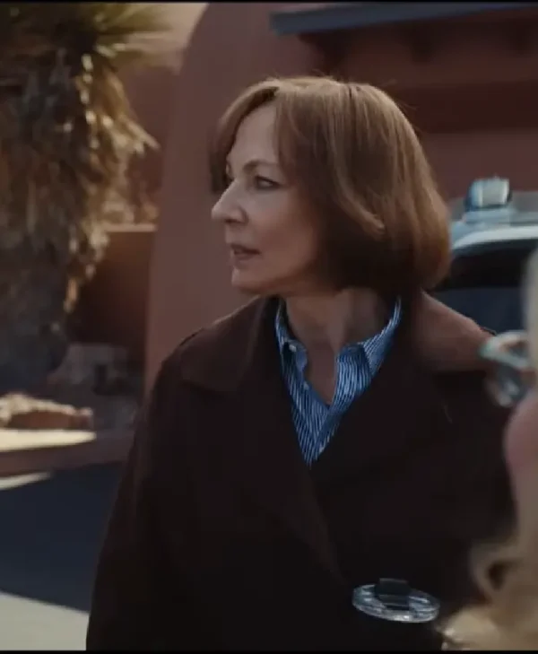 Miss You Love You Allison Janney Dark Brown Suede Coat