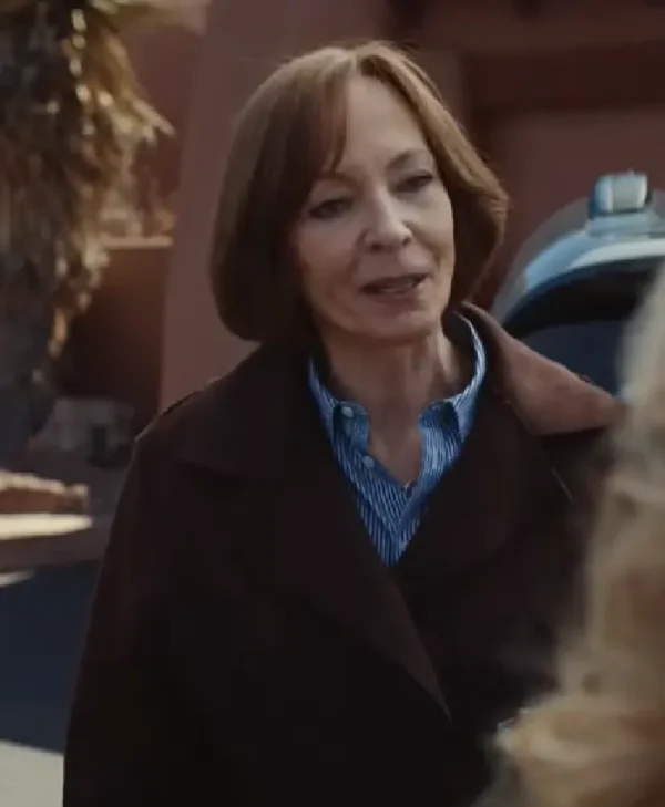 Miss You Love You Allison Janney Dark Brown Suede Coat