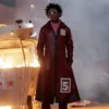 Mr. 5 One Piece Maroon Leather Trench Coat