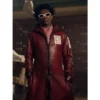 Mr. 5 One Piece Maroon Leather Trench Coat