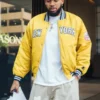 NY Knicks Karl-Anthony Towns Yellow Bomber Jacket