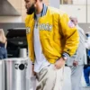 NY Knicks Karl-Anthony Towns Yellow Bomber Jacket