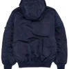 Navy Blue Seattle Mariners MA-1 Satin Hooded Jacket