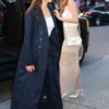Nina Dobrev NYC Navy Pinstripe Coat