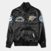 Oklahoma City Thunder Black Varsity Satin Jacket