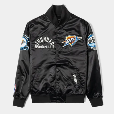 Oklahoma City Thunder Black Varsity Satin Jacket