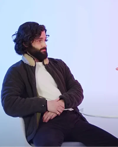 Penn Badgley Teen Vogue Interview Black Coat Jacket