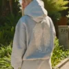 Pink Palm Puff Lacy Hoodie