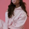 Pink Palm Puff Lacy Hoodie