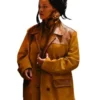 Rihanna Mustard Suede Leather Jacket