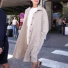 Riley Keough Nice Airport Beige Coat