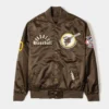 San Diego Padres Original Brown Varsity Satin Jacket